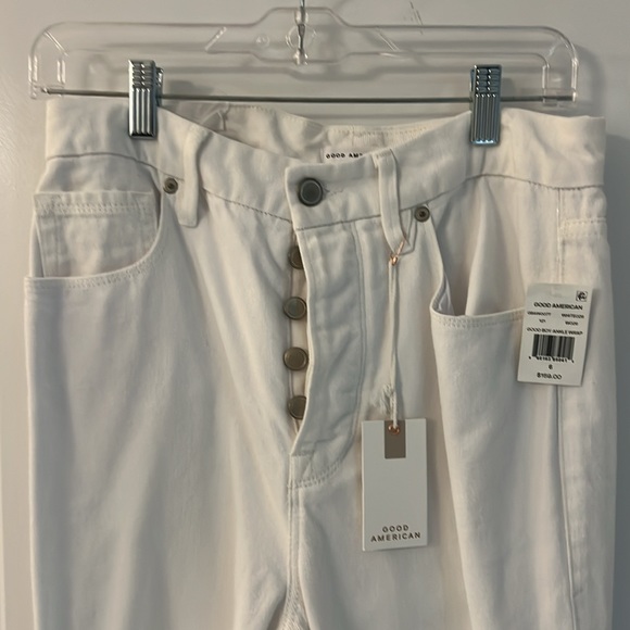 Good American good boy ankle wrap white jeans size 6/28 waist NWT never worn - Picture 3 of 7